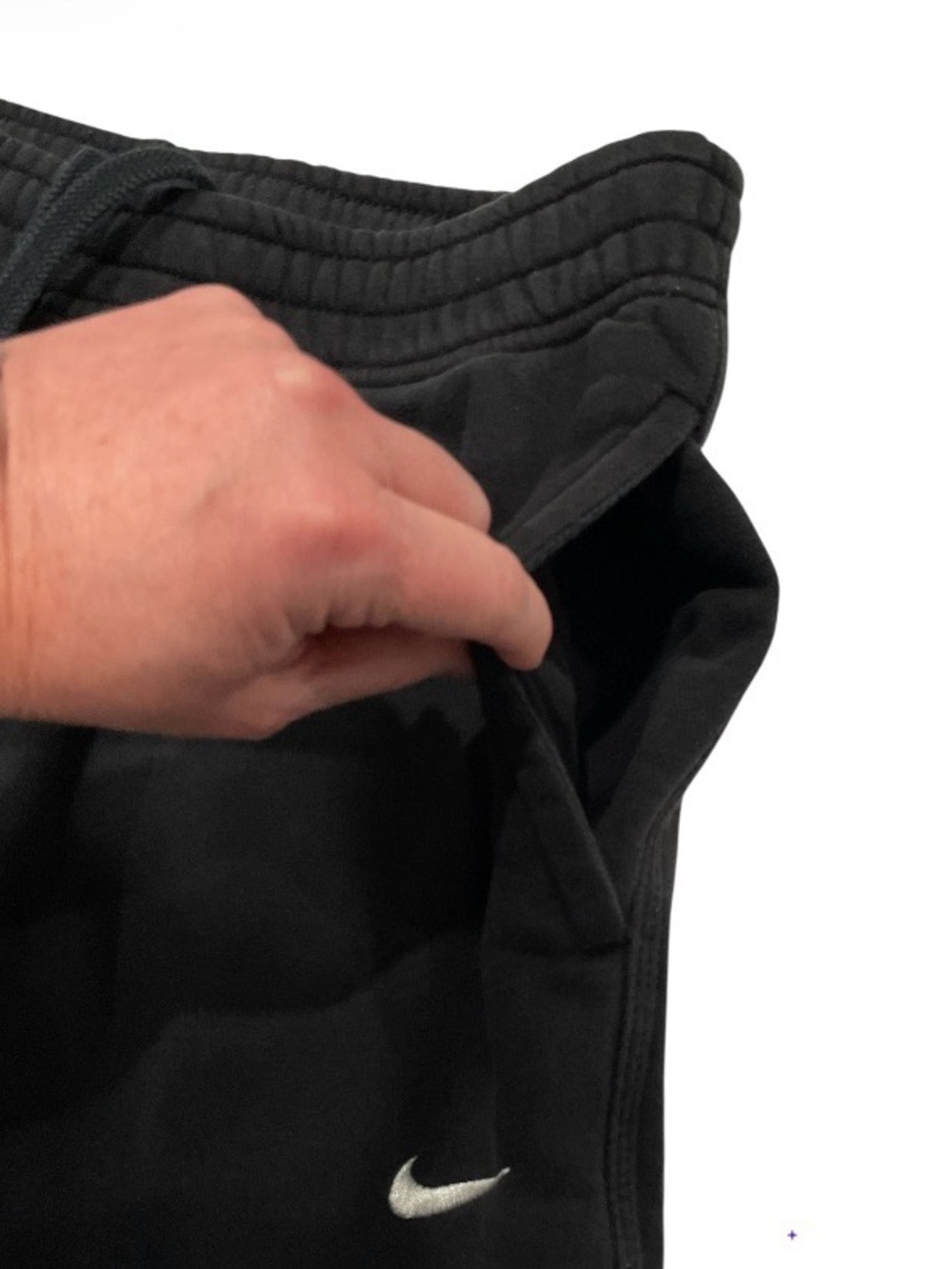 Nike Men's Black Fleece Club Joggers with Swoosh Size L - Picture 3 of 8
